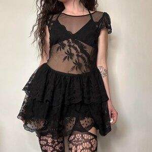 Widow Layered Lace Dress Style: goth, grunge,...